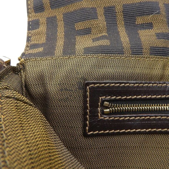 FENDI Zucca pattern shoulder bag canvas x leather brown FF - Picture 3 of 10